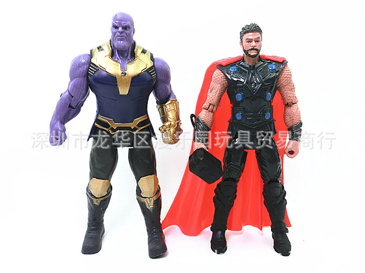 Avengers 3 Infinity War Thanos Iron Spider Figure Spiderman Hulk Black Panther Iron Man Action Figure Toys For Children 16-18CM