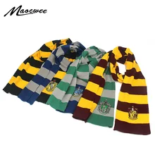 Ainiel Гарри Гермиона Косплей шарфы детские мальчик шарфы для девушек Поттер серия Harry хлопок вышитые полосатые шарфы вязаные шарфы