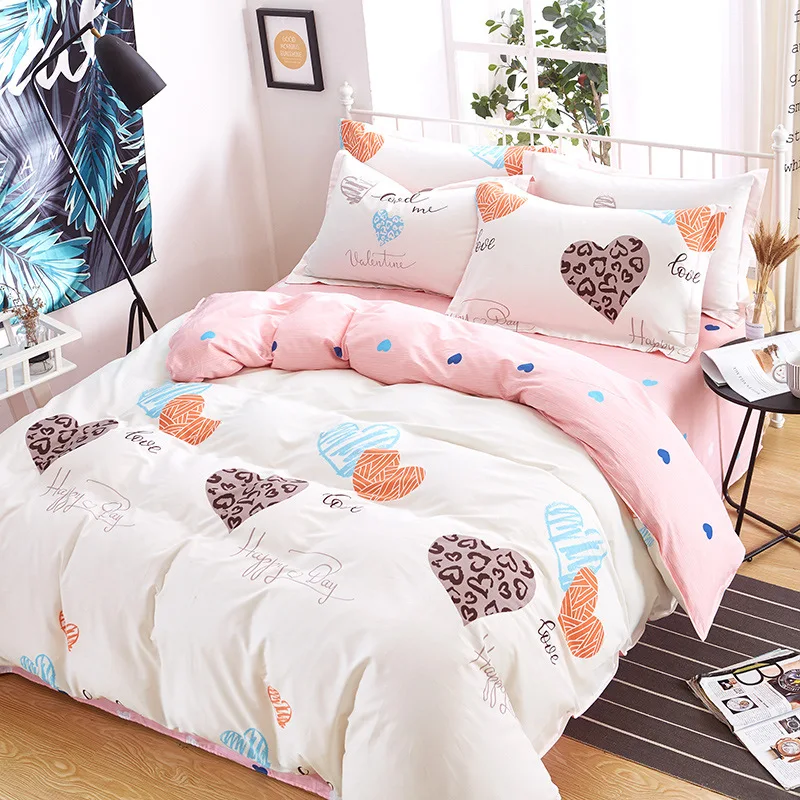 

Cartoon cotton 4pcs bedding sets bed linens children adult comforter bedspreads double bed sheets duvet cover pillowcases set