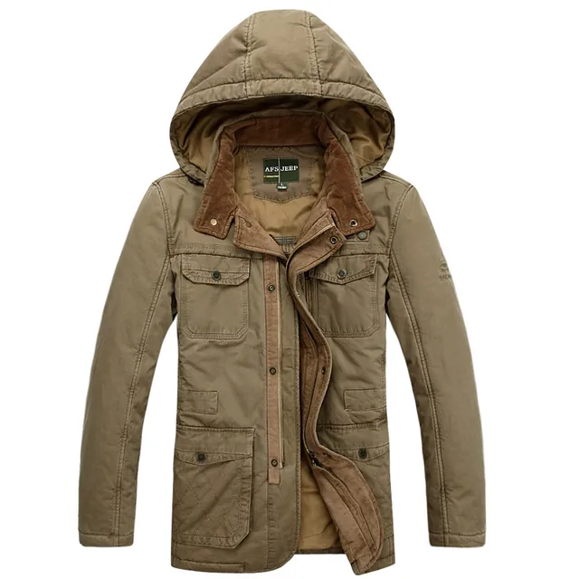 Cheap Free shipping !!! The new men leisure bigger sizes with thick warm warm hat detachable cotton-padded jacket coat / L - 4 xl