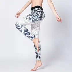 Лидер продаж! Новый пуш-ап женские лосины, обтягивающие эластичный цветочный принт спортивные легинсы, штаны для фитнеса одежда