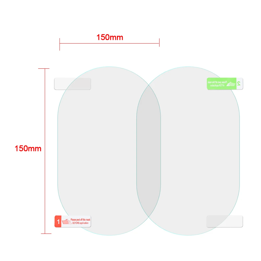 2 шт./компл. Зеркало заднего вида Стикеры для автомобиля, мотоцикла, антибликовое покрытие автомобиля зеркало заднего вида автомобиля Стекло Защитная прозрачная защитная пленка - Цвет: Черный
