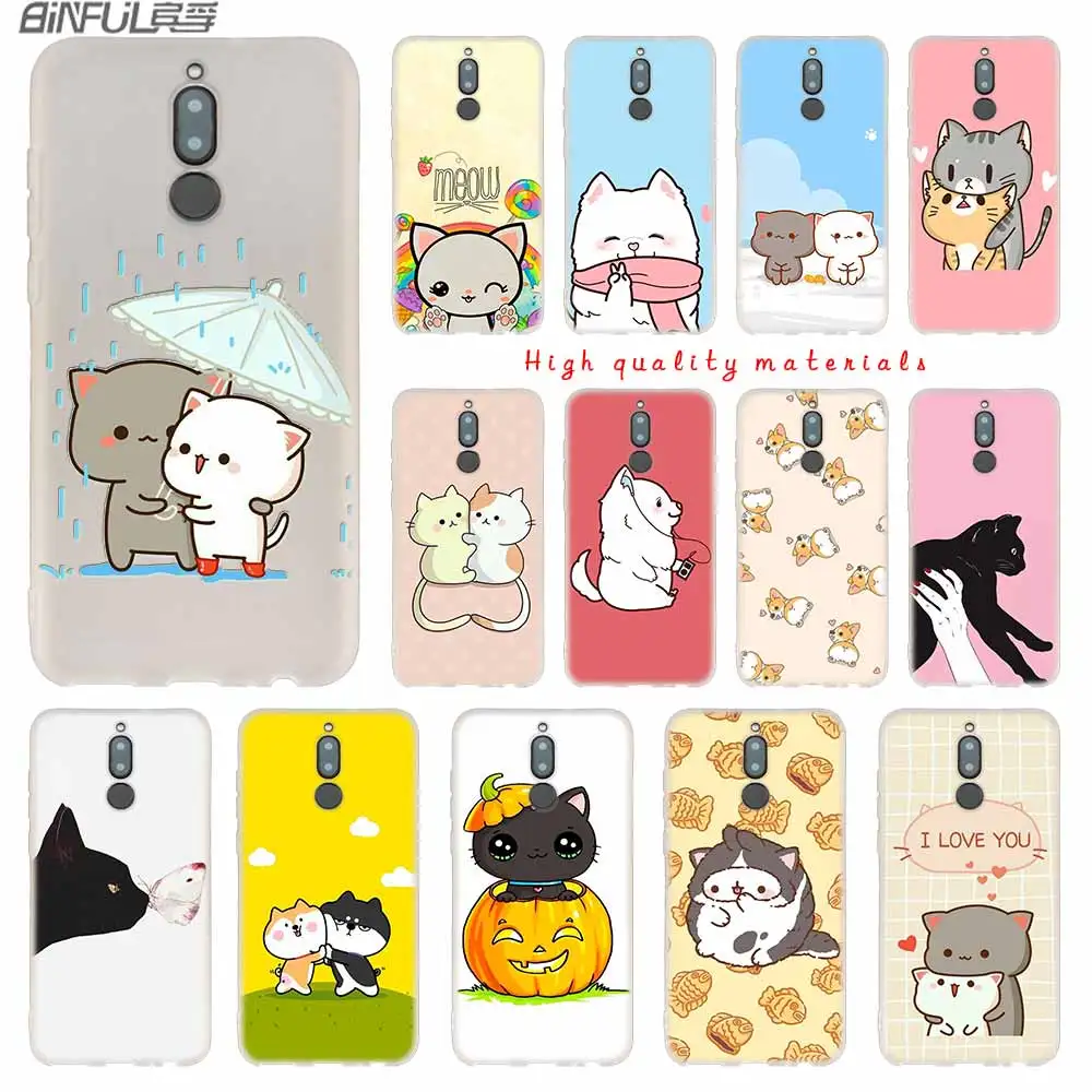 Kawaii Molang мультфильм аниме собака Кот Мягкие силиконовые чехлы для Huawei Mate 10 Lite 20 Pro Y5