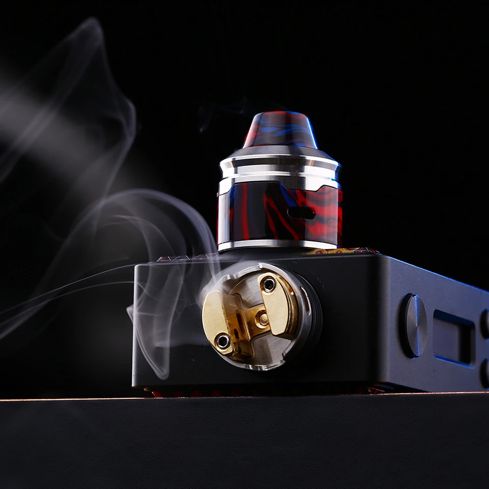 Original Aleader Rocket Resin RDA 24mm electronic cigarette Tank with 510 Drip Tip Dual adjustable airflow atomizer Vape tank (6)