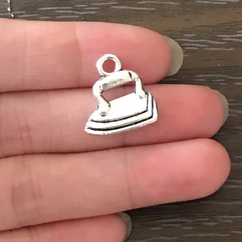 12PCS DIY Charm Clothes Iron Charm Antique Silver Tone Zinc Alloy