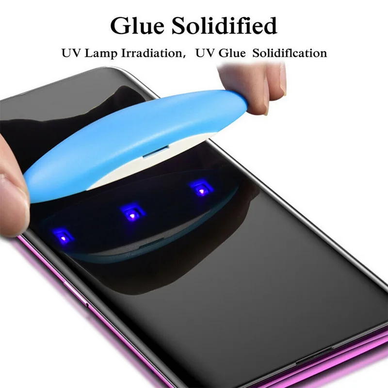 6D Full Coverage Glue UV Tempered Glass Screen Protector Flim Phone Case For Samsung Note 10 8 9 Pro S10 Plus S10e S9 S8 Shell