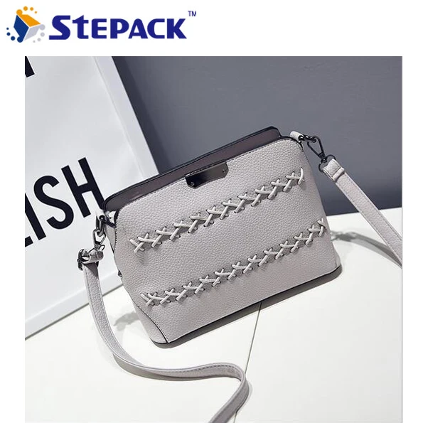 

7 Colours Shells Design Weave Style Bag PU Leather Women Handbags Oil Wax Cowhide Zipper Crossbody Design Shoulder Bag