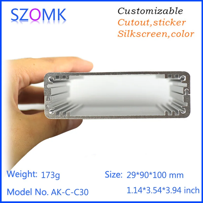 1 قطعة ، 29*90*100 ملليمتر الساخن بيع سبليت إمداد الطاقة النوعي الألومنيوم صك ثنائي الفينيل متعدد الكلور الضميمة الكهربائية النتوء التحكم مربع