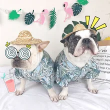 Одежда для домашних животных Флисовая жилетка для собак куртка футболка для щенка для маленьких собак жилеты для собак чихуахуа Цветочные Топы в гавайском стиле