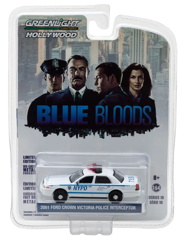 Бутиковый автомобиль Ford Crown Victoria из сплава с зеленсветильник Том 1:64 NYPD 2001 игрушки