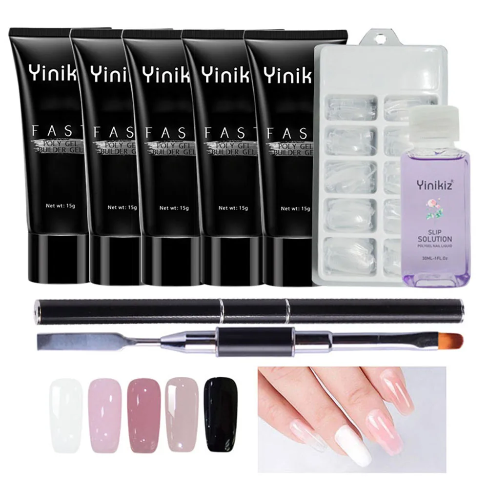 Nail Art Set Poly Gel UV Acryl Builder Polygel Fast Dry Nail Art Tools