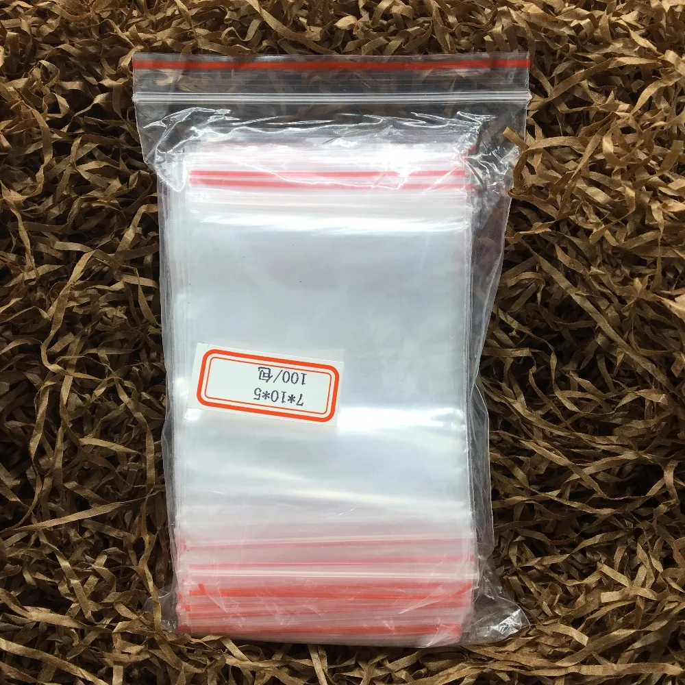 100 pcs/LOT Small 7 X 10 cm Ziplock zip lock poly bags clear plastic
