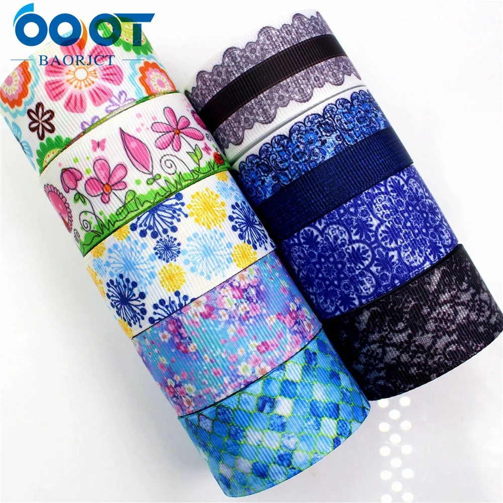 

OOOT BAORJCT 175164,1'' 25MM flowers Printed grosgrain ribbon,DIY handmade hair accessories accessories, gifts wedding party