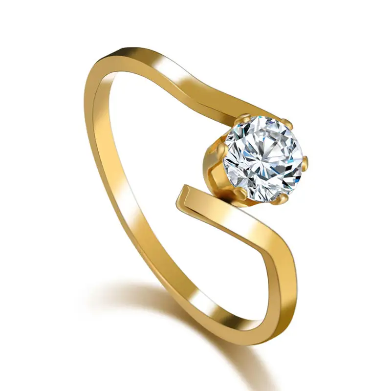 Новое Золотое, серебряное, титановое кольцо из нержавеющей стали для женщин, ювелирные изделия, CZ кубический циркон, кольцо для женщин, для вечеринки, помолвки, обручальное кольцо - Цвет основного камня: H5081GL