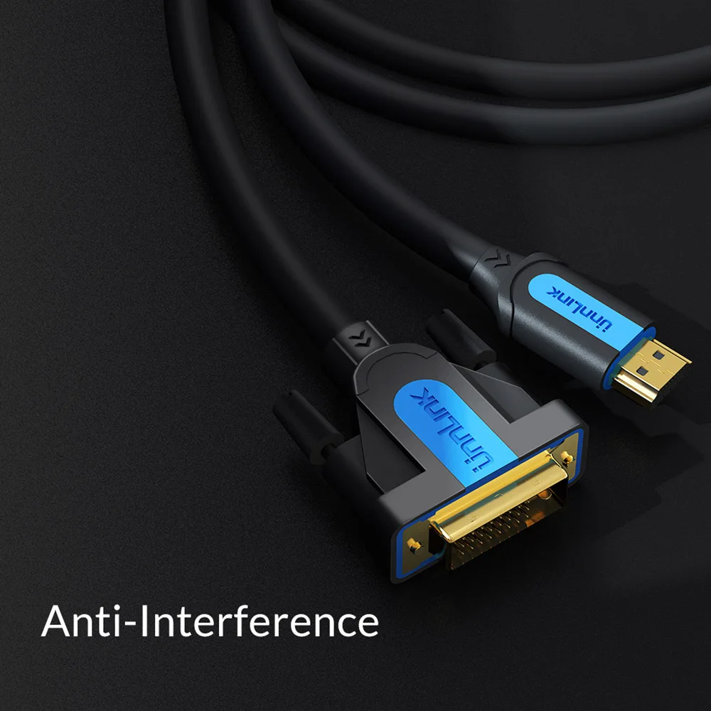 Unnlink HDMI к DVI DVI-D 24+ 1 pin кабель UHD 4K двунаправленный DVI к HDMI адаптер для проектора ТВ MI Box компьютер 3 м 5 м 8 м 15 м