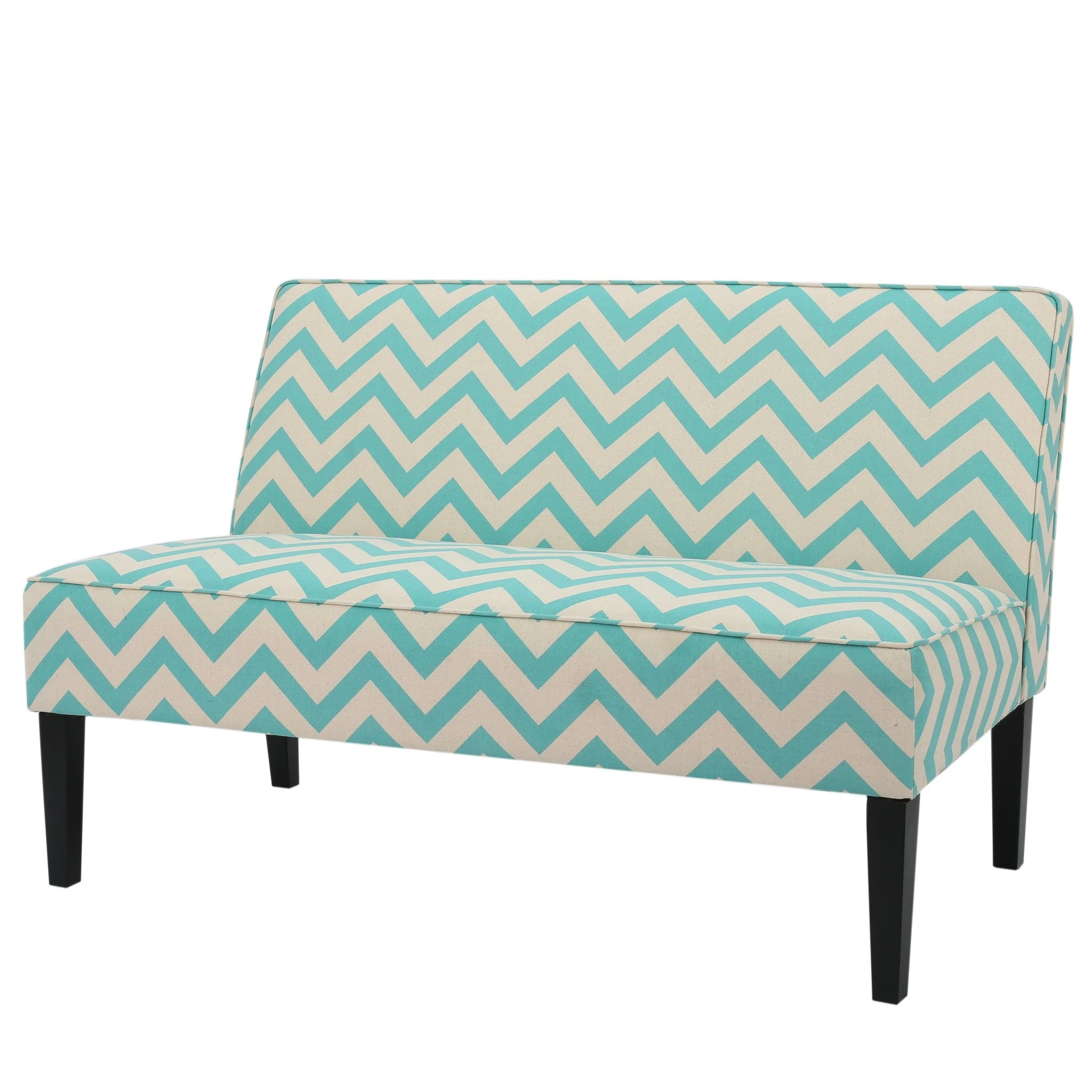 Alpha Light Blue Pine Loveseat (4)