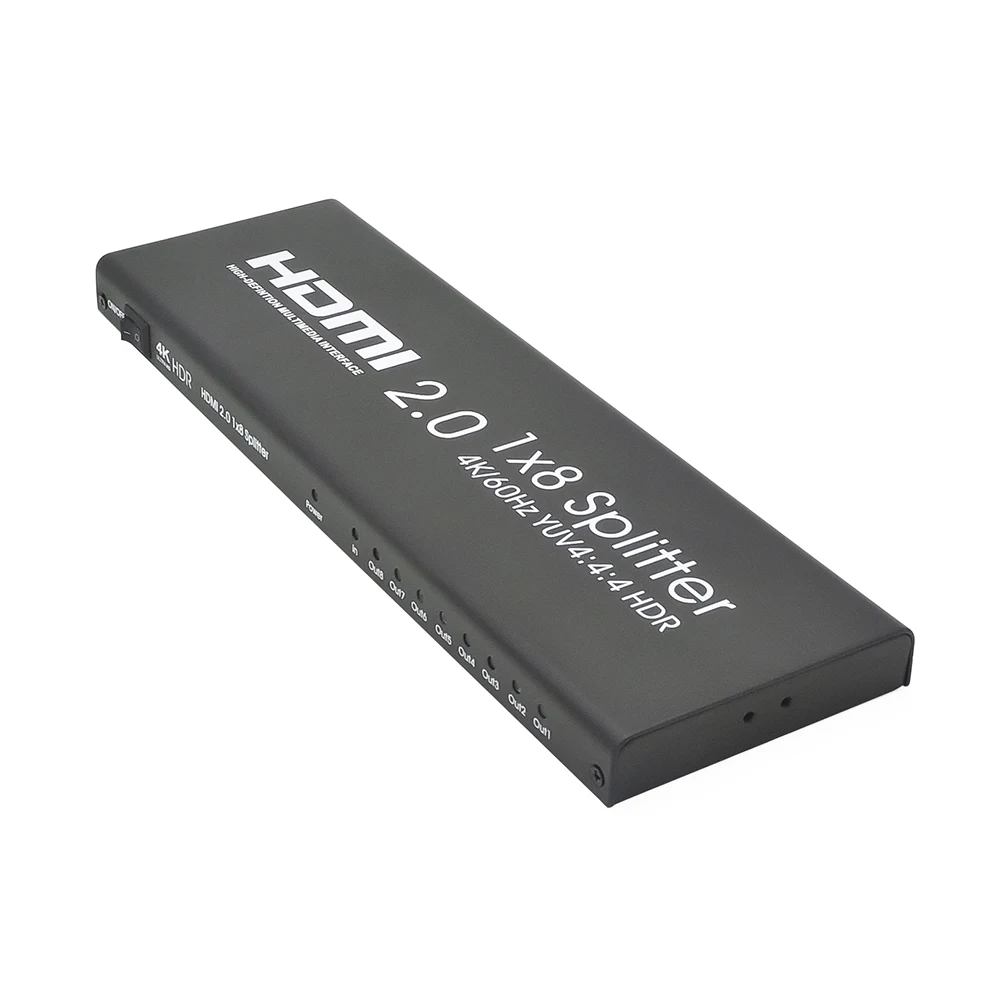 

HDMI 2.0 splitter HDMI splitter HDMI one-eight splitter HDMI1 input and output 8 converter AYS-18V20 black