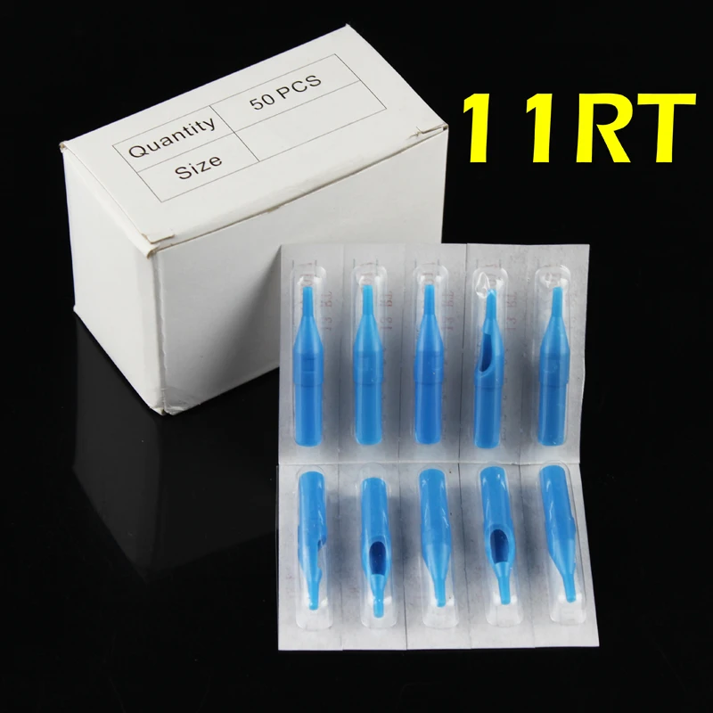

OPHIR 50pcs 11RT Blue Round Tip Tattoo Disposable Nozzle Tip#TA031(11R)-50x