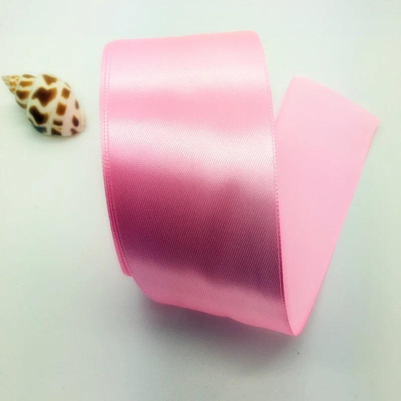 5 ярдов 2 дюйма 50 мм атласная лента полиэстер лента для свадебной вечеринки Рождественское украшение ручной работы тесьма подарочная упаковка «сделай сам» - Цвет: Pink