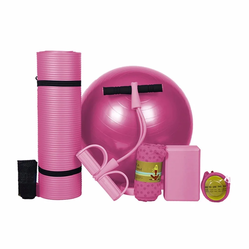 5pcs/set Yoga Kit Exercise Mat Yoga Brick Yoga Ball Rally Yoga Resistance Bands Towel with Carry Bag Slimming Product Hot Sale цена 5pcs/set Yoga Kit Exercise Mat Yoga Brick Yoga Ball Rally Yoga Resistance Bands Towel with Carry Bag Slimming Product Hot Sale цены онлайн