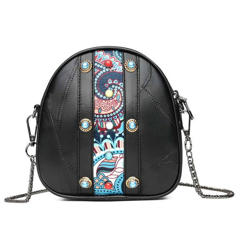 

Summer Crossbody Bags For Women 2018 Luxury Handbags Women Bags Designer Famous Brand Ladies genuine leather rivet shoulder Bag
