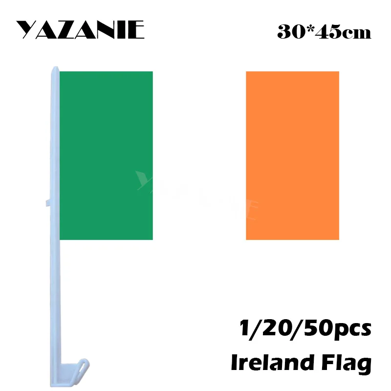 Yazanie 30*45cm 1/20/50pcs Ireland Car Flags And Banners World Custom Made Design Feather