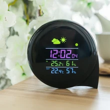 Smart Multi-functional Weather Station Color LED In Outdoor Electronic Thermometer Hygrometer Home Wireless Comma Weather Clock