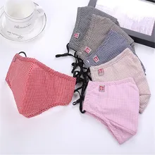 Шт. Новинка зимы с ушками с защитой от тумана и дымки PM2.5 активированная угольная маска, решетки разноцветный из чистого хлопка теплая Пара масок подарки