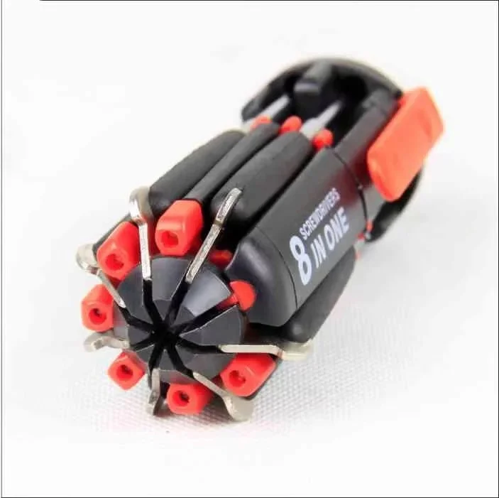 

Multi-Screwdriver Torch 8 In One Screwdriver With LED Hand Tools slotted Phillips screwdriver Screw Knife Multi-function Repair