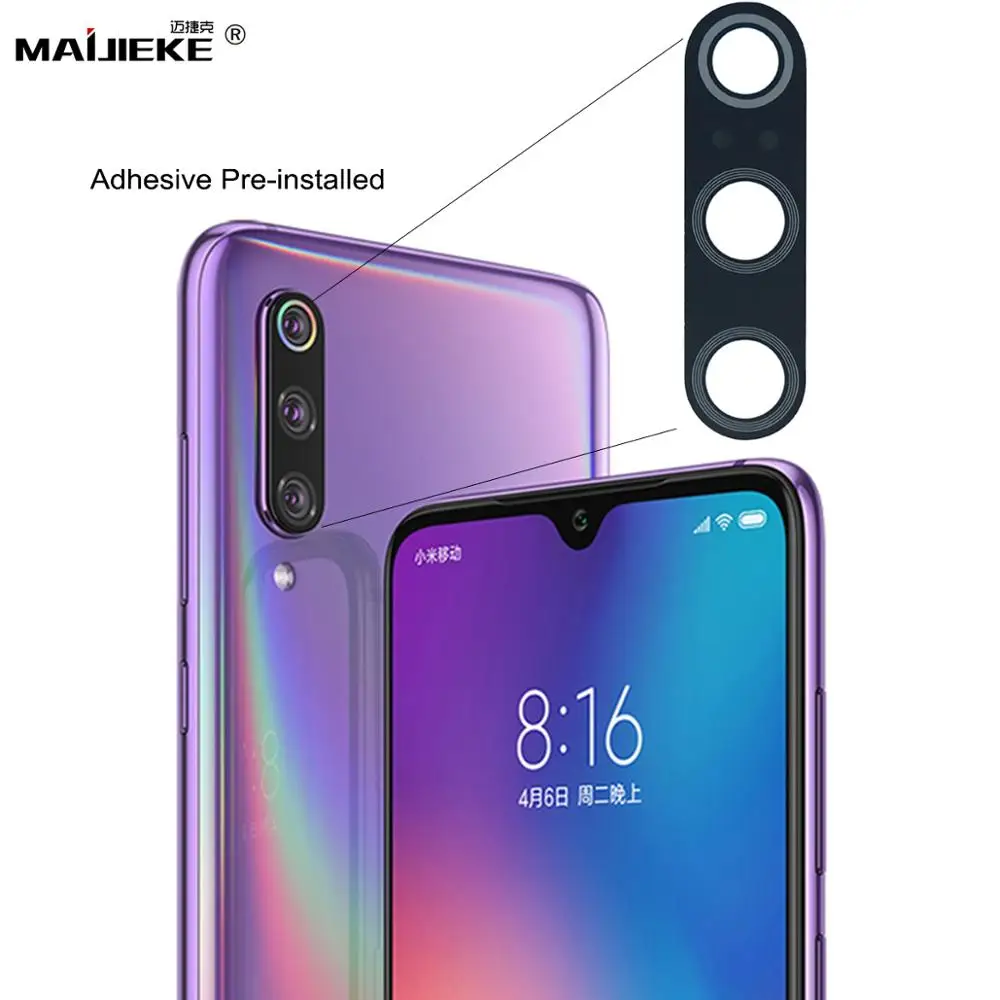 

5PCS Back Camera Glass Lens Replacement Parts For Xiaomi Mi 9 8 SE A2 Lite Redmi Note 7 Pro Rear Camera Glass Lens Cover Repair