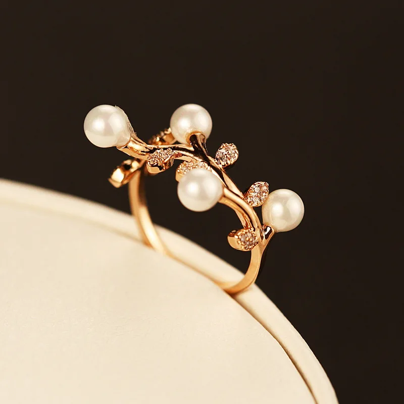 Top Quality Fashion Pearl Rings Elegant Brand Bijoux Vintage Fashion