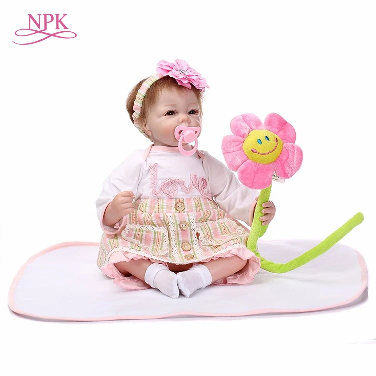 

NPK reborn doll with soft real gentle touch Free shipping very soft 22inch baby doll lifelike soft silicone vinyl