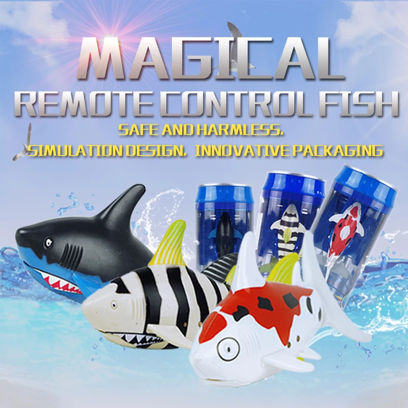 2017 Hot Sale 3CH 4 Way RC Shark Fish Coke Can Radio Control RC Mini Electronic