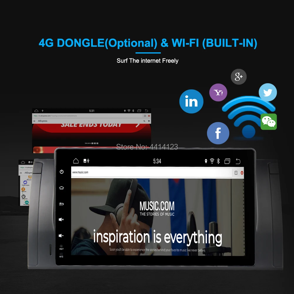 Discount 9 inch Android 8.1 Car Multimedia Player For BMW 5 Series E39 GPS DVD DSP FM 1080P Automotive Full Touch ScreenRadio FM 4 Core 3