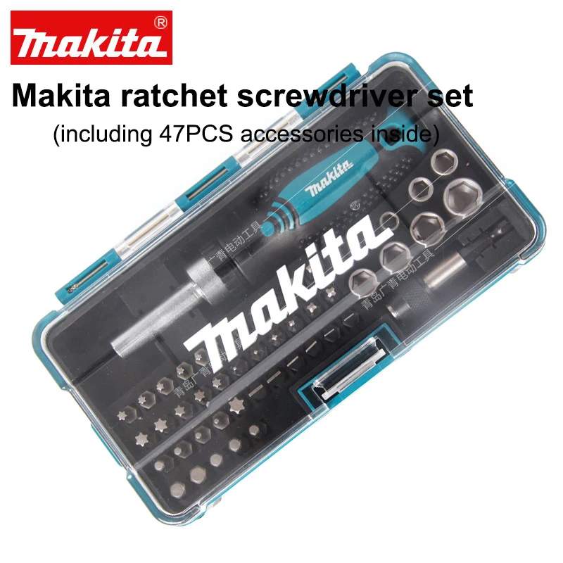 Япония Makita трещотка отвертка набор(включая 47 шт. аксессуары внутри) ручные инструменты отвертка Гаечный ключ Пакетная головка