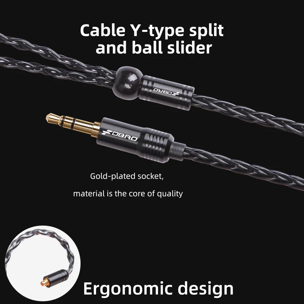 FDBRO 8core MMCX 2Pin 0,78 мм A2DC посеребренный кабель для наушников 2,5/3,5/4,4 мм наушники с уравновешенным якорем аудио разъем кабеля для SE315 SE425