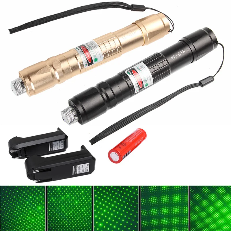 Pure Copper 532nm 1500M Green Laser Pointer Pen With 18650 Battery + Charger +Star Cap RL3-0022-1-