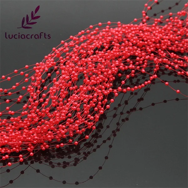 Lucia crafts 1,2 м пластиковые искусственные жемчужные бусины, цепочка, гирлянда, цветы, Свадебная вечеринка, украшение для волос, 10 шт. C0503 - Цвет: red