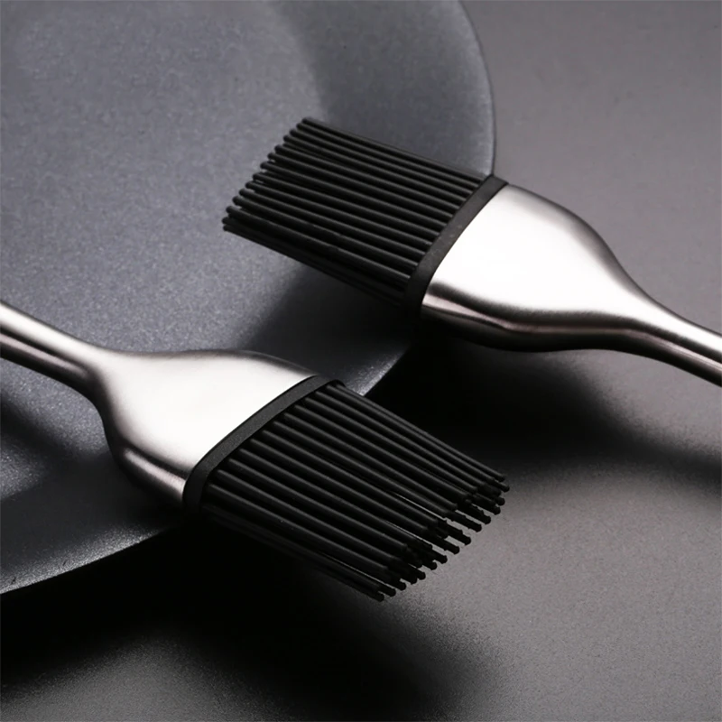 1Pc Silicone Basting Brush BBQ Grill Oil Sauce Brush Stainless Steel Handle Pastry Brush Butter Bread Baking Kitchen Accessories (9)
