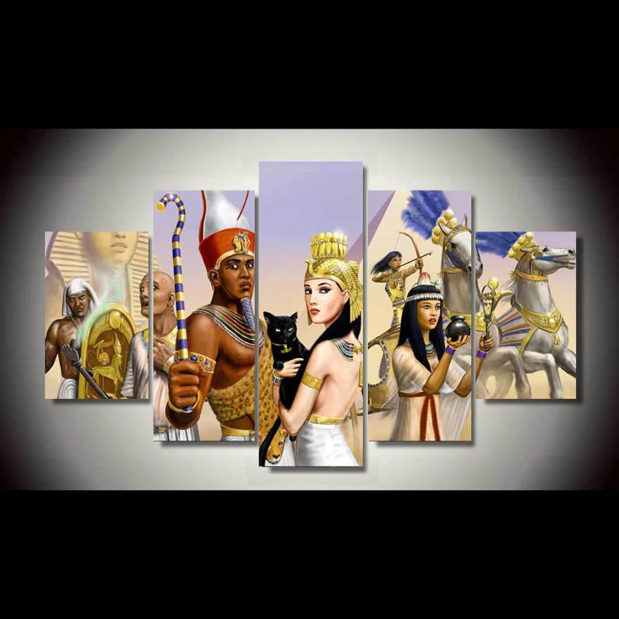 Framed Printed Ancient Egypt Group Painting children's room decor print