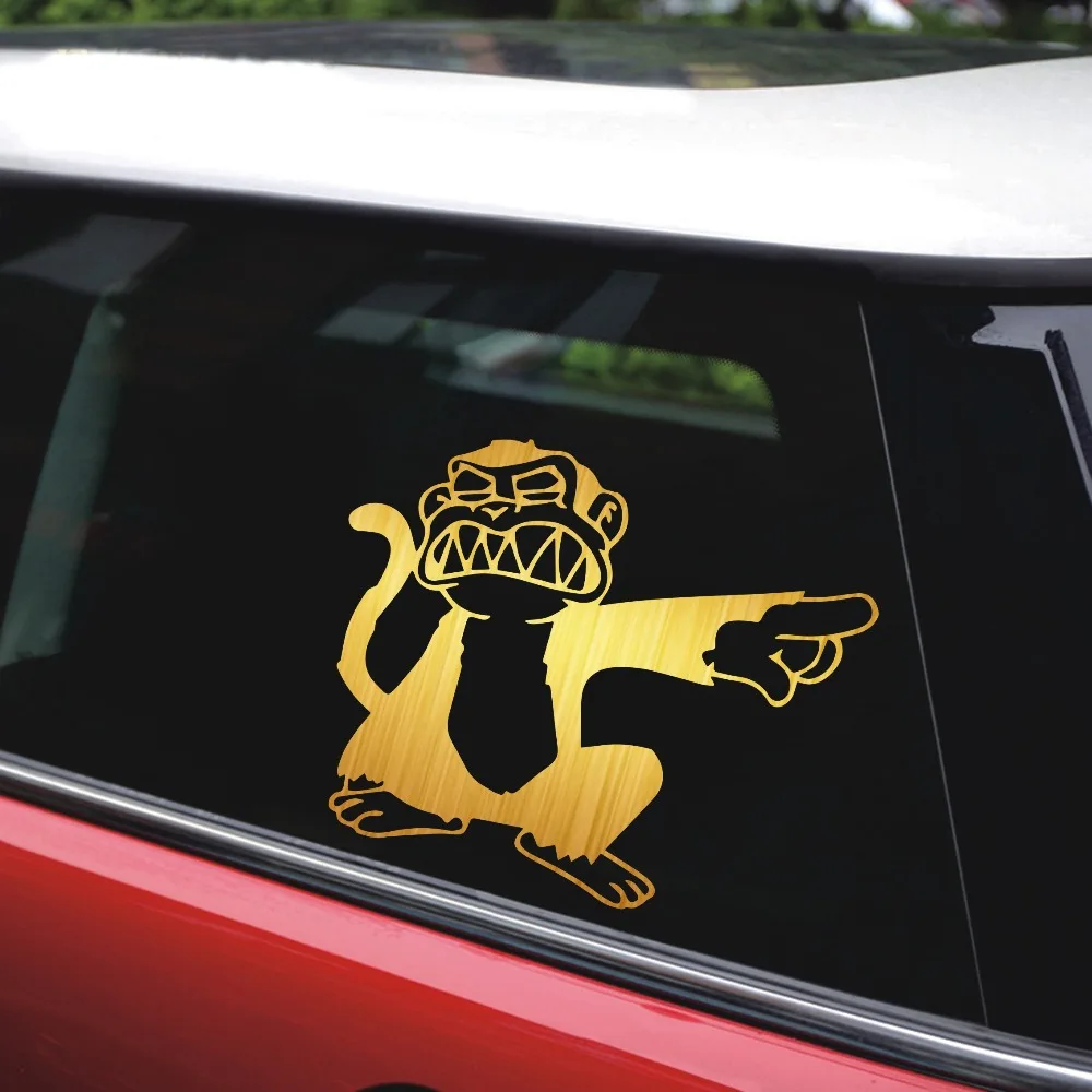 Автомобильные наклейки Angry Monkey Point Забавные 3D для автомобиля и 2 й половинной цены