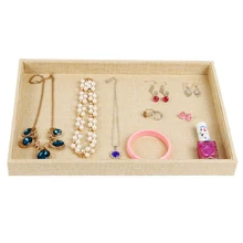 LAN LIN jewelry receive tray yellow linen display tray fashion rings Display Show storage font b