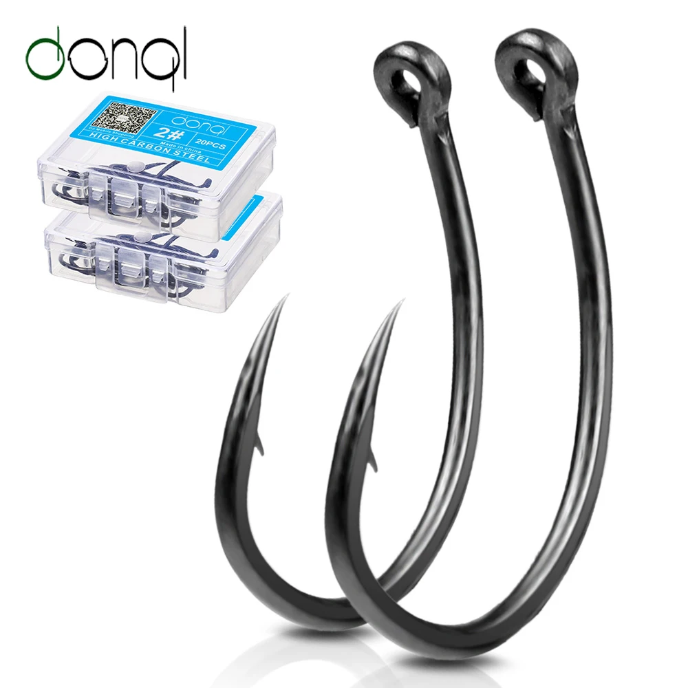 

DONQL 10/20pcs Barbed Fishing Hooks Set Curve Circle Fishhook Teflon Coated Fly Fishing Carp Hook For Fish Sea Accessories