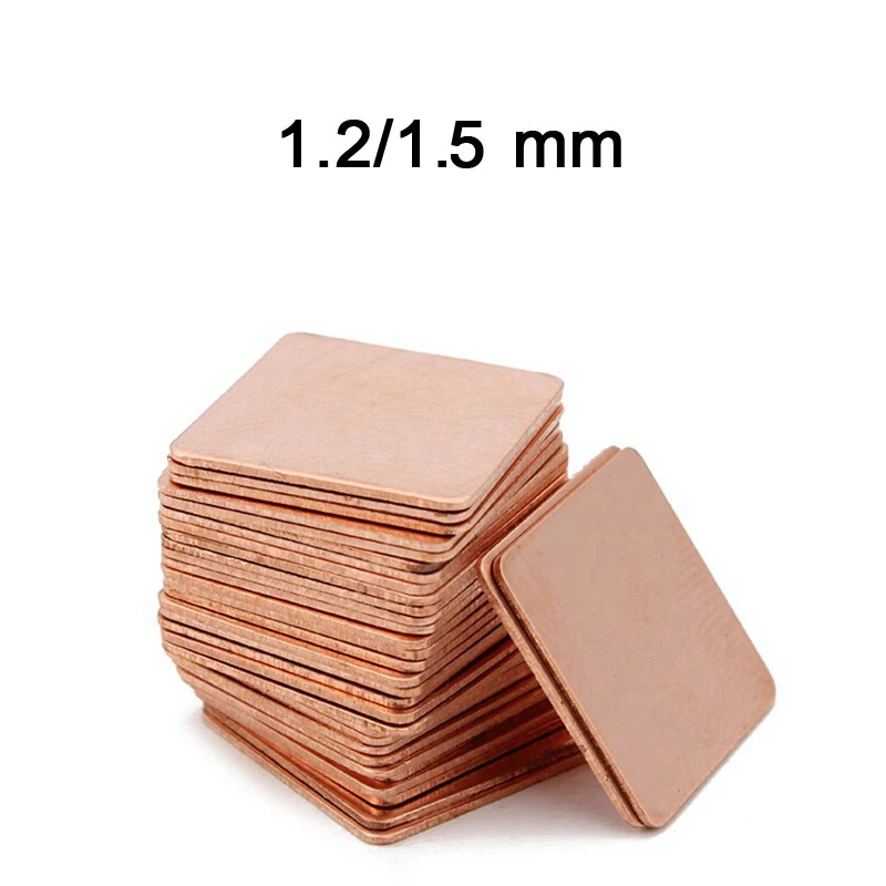 0.3,0.5,0.8,1,1.2,1.5 Pad 30pcs Laptop GPU CPU VGA Heatsink Copper Shim 15mmx