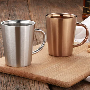 

Stainless Steel Coffee Mugs Milk Beer Mugs Thickened Double Wall Tea Jucie Cups Travel Mug Camping Mugs With Handle