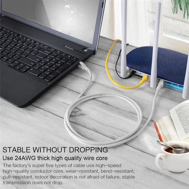 

Computer Wire Durable CAT-5e RJ45 Ethernet LAN Network Cable for Computers and Switches Hubs ADSL Routers Digital Set-top Boxes