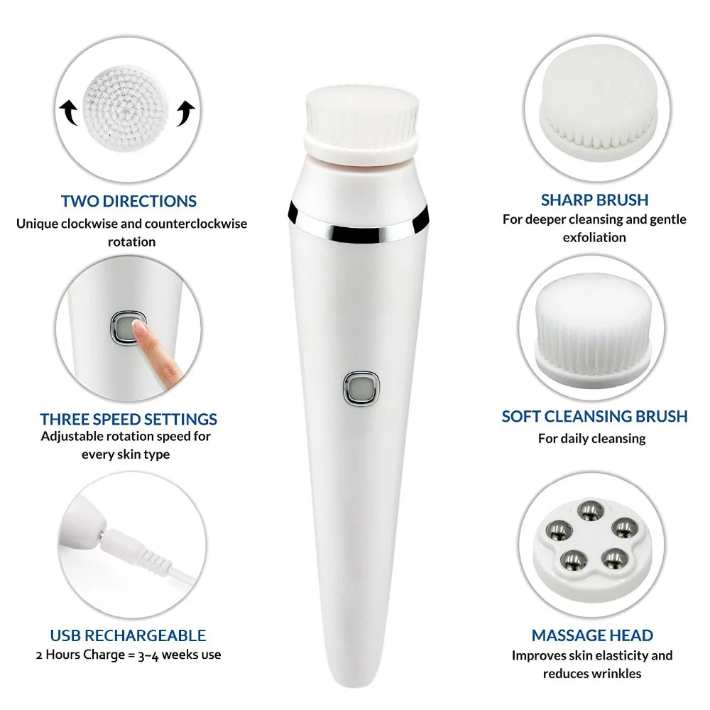 portable microdermabrasion facial wash brush Cleansing toning exfoliating face brush multifunction facial machine