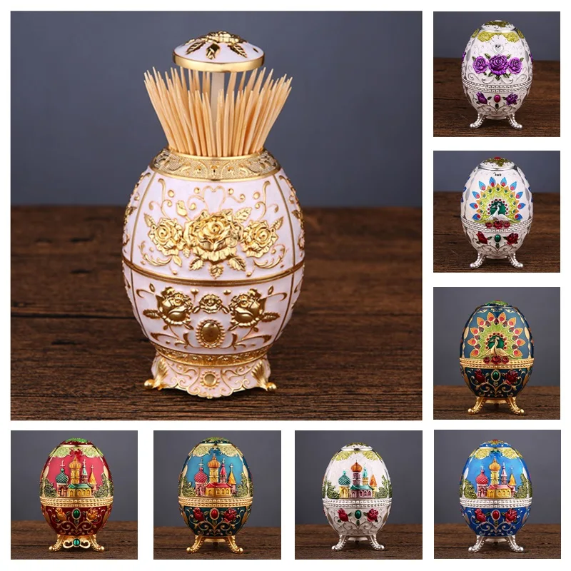 Push Style Alloy Automatic Luxury Retro Pop up Toothpicks Case