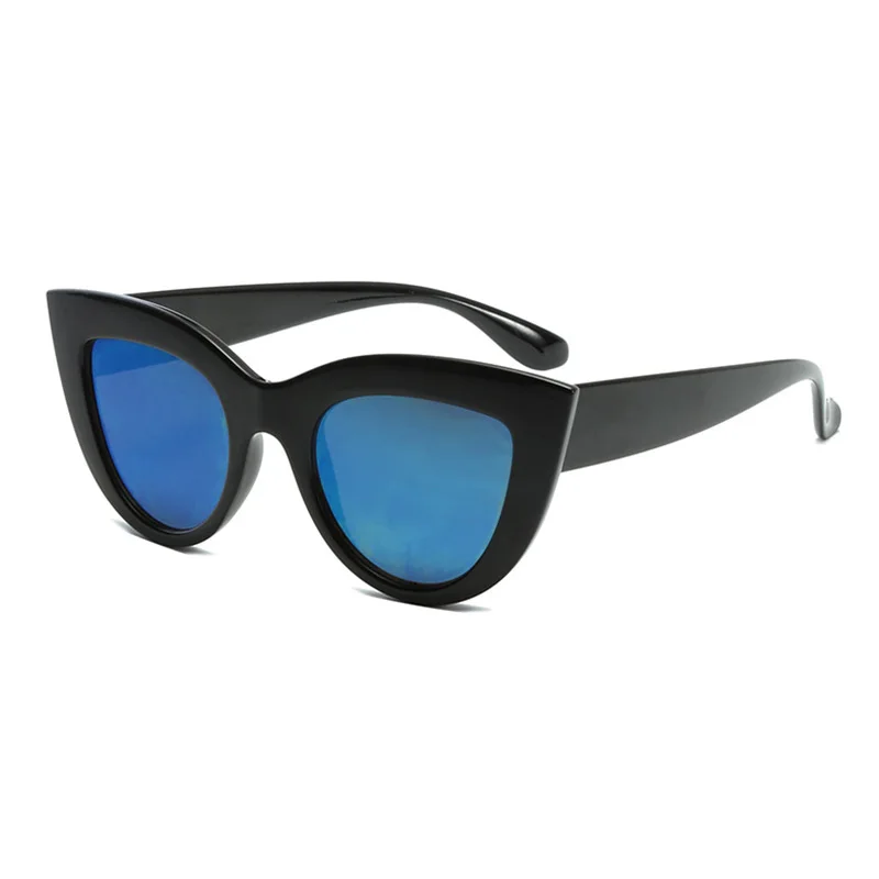 Новинка 90s солнцезащитные очки ретро CatEye женские брендовые дизайнерские винтажные черные солнцезащитные очки женские очки для девушек UV400 - Цвет линз: C7