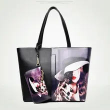 2016 bolso de las mujeres bolso de mano de cuero michael cocodrilo crossbody bolsa de mensajero del hombro del embrague bolsas de asas + bolso 2 sets sac